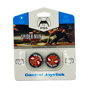 

Накладки на стики для геймпада DualSense / DualShock 4 в стиле Spiderman черно-белые для PS5 / PS4 (D2)