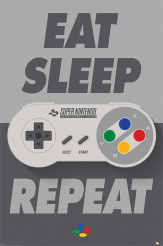 Постер Maxi Pyramid – Nintendo (Eat Sleep SNES Repeat)