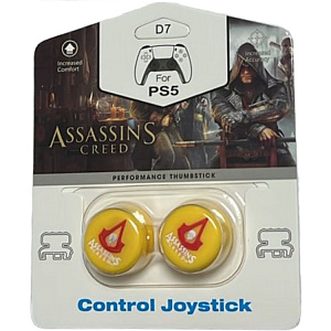 Накладки на стики для геймпада DualSense / DualShock 4 DH Assassins Creed (желтый) (2 шт) (D07)