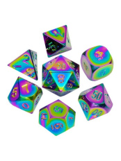 Набор металлических игральных костей Stuff-Pro Dice (D4,D6,D8,D10-2,D12,D20) (фуксия)