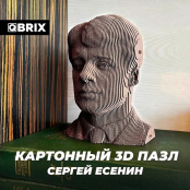 3D конструктор из картона Qbrix – Сергей Есенин (42 элемента)