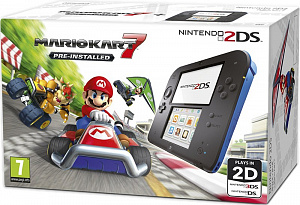 

Игровая Приставка Nintendo 2DS (синий + черный) + Игра Mario Kart 7 / 2DS HW BLACK+PRE MK7 EUA