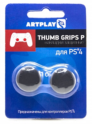 PS 4 Накладки Artplays Thumb Grips защитные на джойстики геймпада (2 шт) 14мм вогнутые черные - фото 1