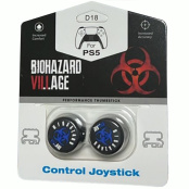 Накладки на стики для геймпада DualSense / DualShock 4 DH Resident Evil Village – Biohazard (черно/синий) (D18)