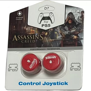 Накладки на стики для геймпада DualSense / DualShock 4 DH Assassins Creed (красный) (2 шт) (D07)