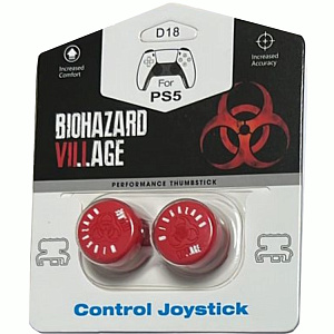 Накладки на стики для геймпада DualSense / DualShock 4 DH Resident Evil Village – Biohazard (красный) (2 шт) (D18)